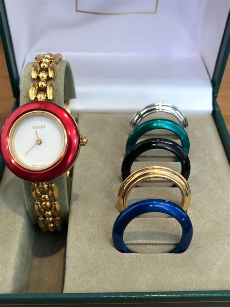 gucci bazel watch|Gucci watch with colored bezels.